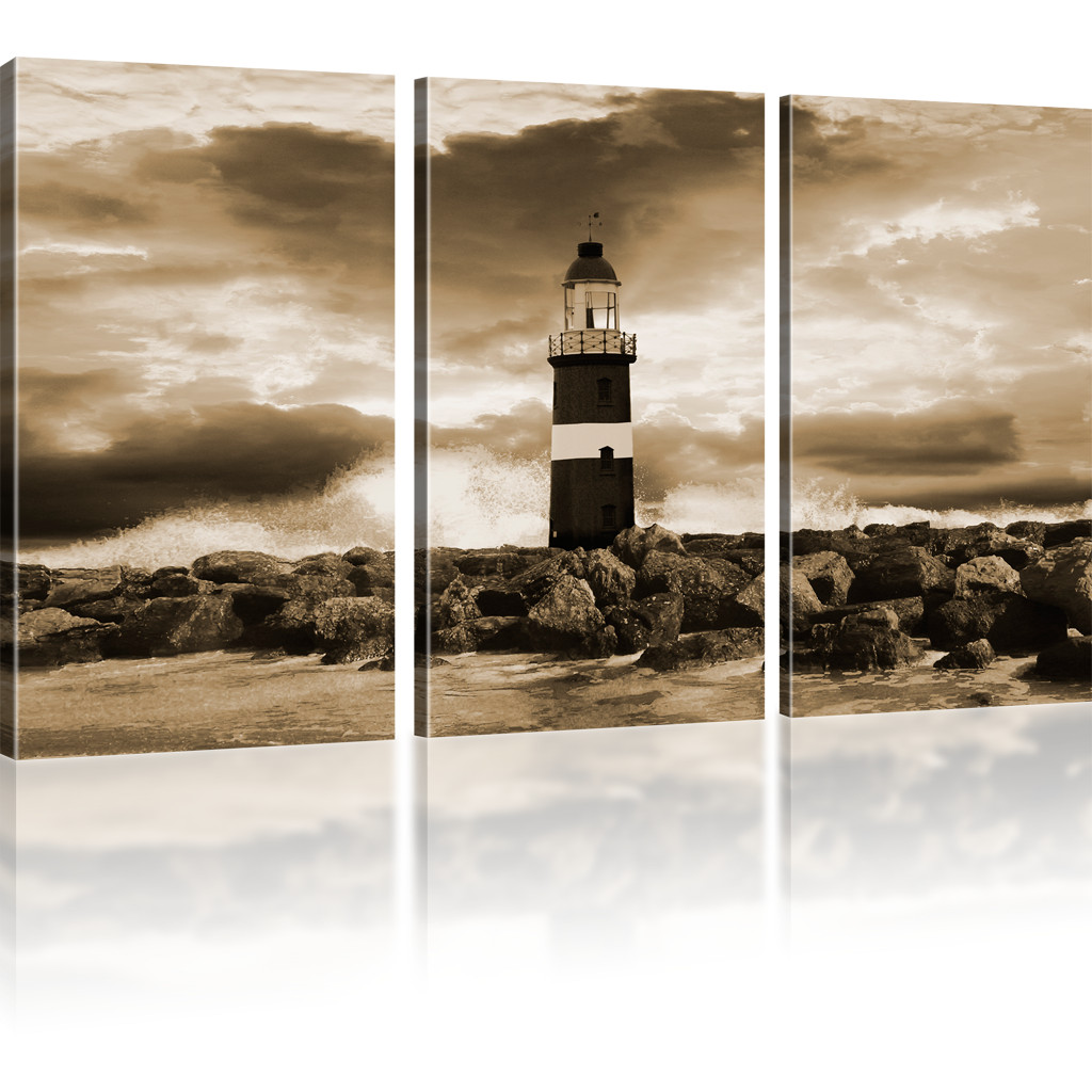 Leinwand-Bilder Wandbild Canvas Kunstdruck 125x50 Leuchtturm Landschaft 
