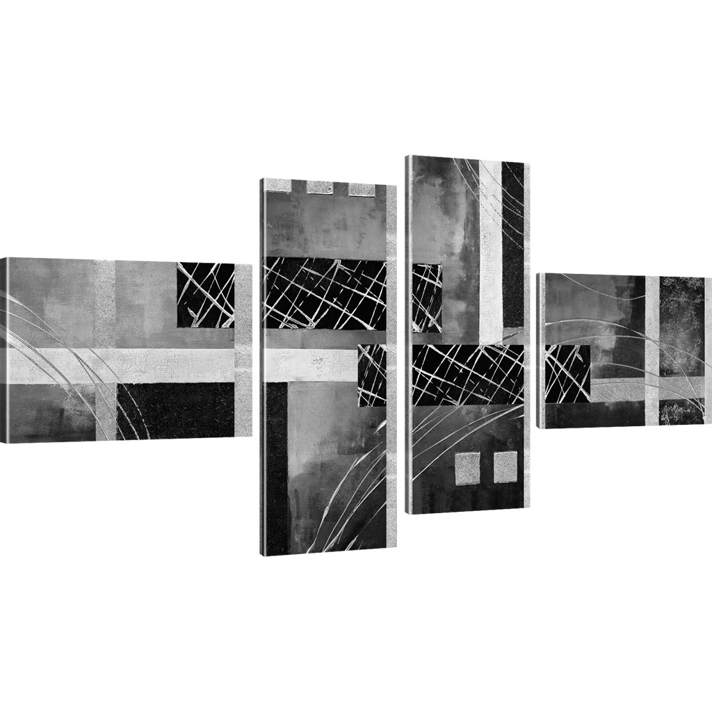 Leinwandbild Kunst-Druck 140x70 Bilder Sonstige Schwarz-Weiß-Linien 