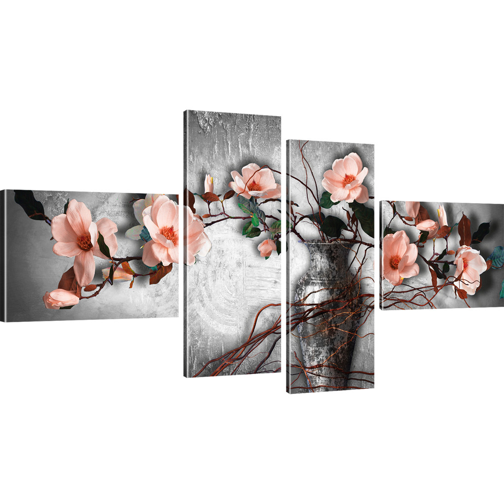 Bilder Magnolien in der Vase Leinwandbild Blumen Wandbilder auf