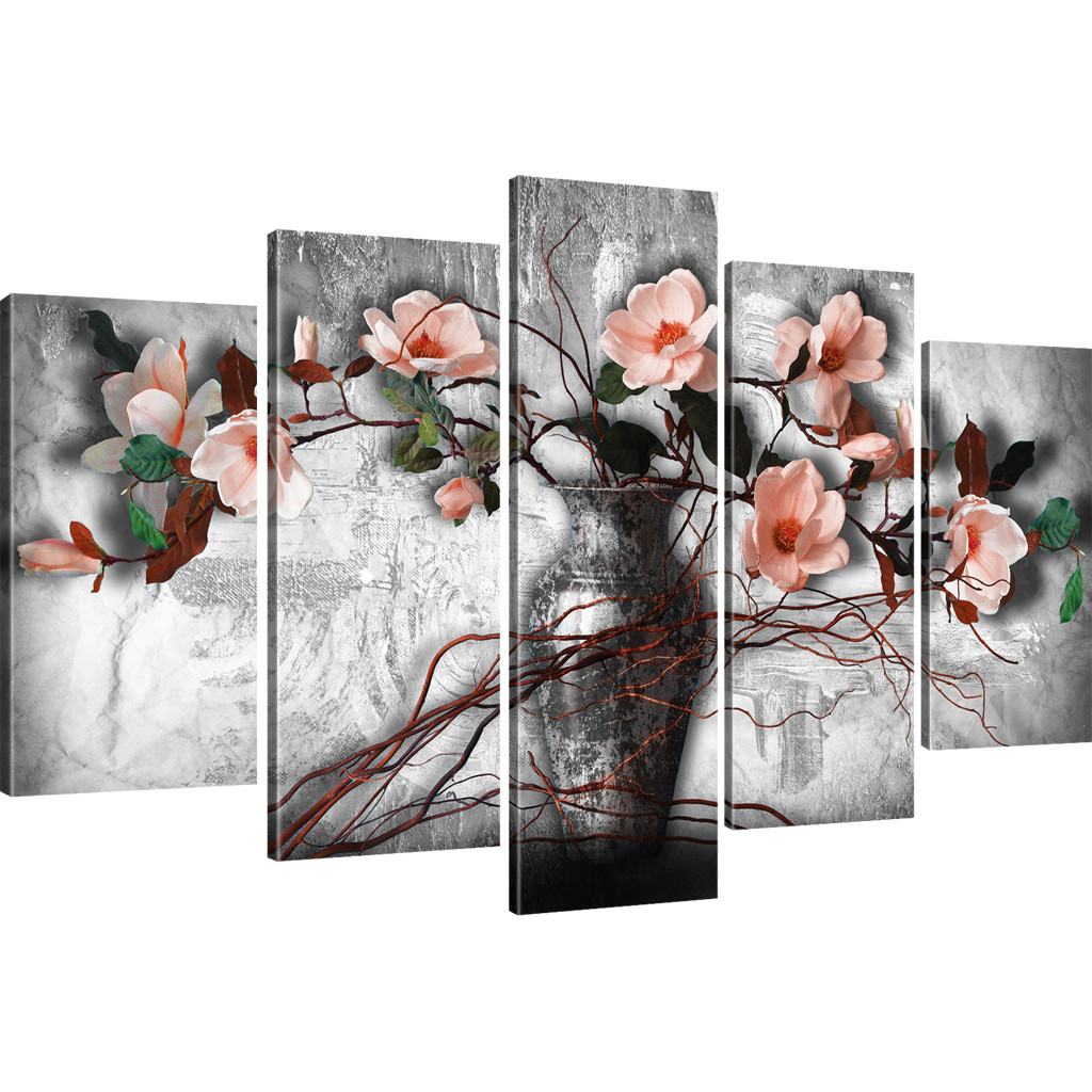 Bilder Magnolien in der Vase Leinwandbild Blumen Wandbilder auf Leinwand